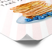 Roze pannenkoek bruiloft brunch favorieten bord poster (Hoek)