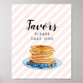 Roze pannenkoek bruiloft brunch favorieten bord poster (Voorkant)