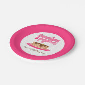 Roze Pannenkoeken en Pyjama Verjaardagsfeestje Papieren Bordje (Gekanteld)