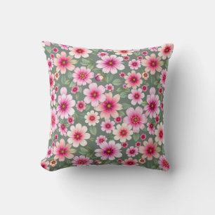 Roze pannenkoekentuin bloemen kussen