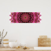Roze panoramisch Mandala Poster (Keuken)