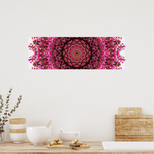 Roze panoramisch Mandala Poster (Keuken)
