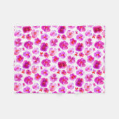 Roze pansiebloem waterverf kunstdeken fleece deken (Voorkant (Horizontaal))
