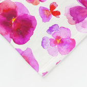 Roze pansiebloem waterverf kunstdeken fleece deken (Hoek)