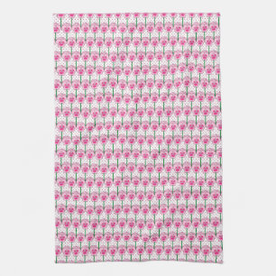 Roze pansieën - patroon met achtergrondpapier theedoek
