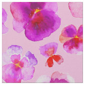 Roze pansies waterverf bloemkunststof stof (Close Up)