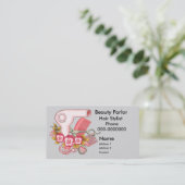 Roze Pansy Beautician Afsprakenkaartje (Staand voorkant)