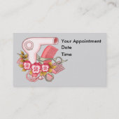 Roze Pansy Beautician Afsprakenkaartje (Achterkant)