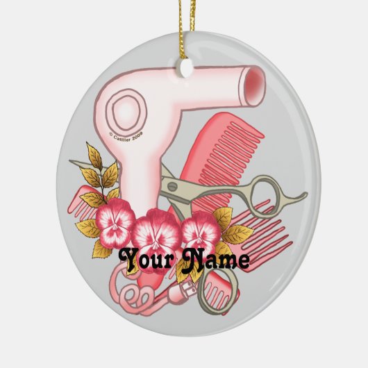 Roze Pansy Beautician Keramisch Ornament (Links)