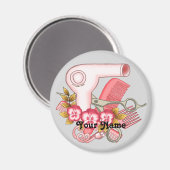 Roze Pansy Beautician Magneet (Voorkant / Achterkant)