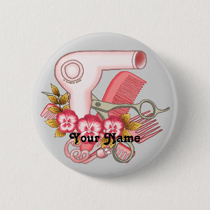 Roze Pansy Beautician Ronde Button 5,7 Cm