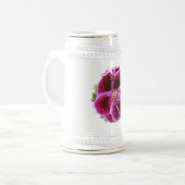 Roze Pansy Beer Stein Bierpul (Voorkant links)