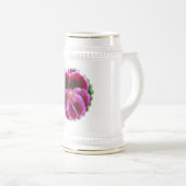 Roze Pansy Beer Stein Bierpul (Voorkant rechts)