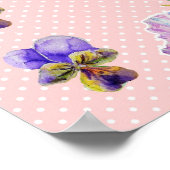 Roze Pansy bloem bloemen Shabby Chic Poster (Hoek)