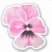 Roze pansy contour sticker (Voorkant)
