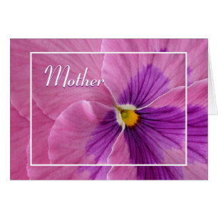Roze Pansy Moederdag Kaart