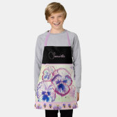 Roze Pansy Pansies Waterverf Bloemen Bloemen Kunst Schort (Gedragen)