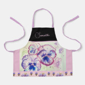 Roze Pansy Pansies Waterverf Bloemen Bloemen Kunst Schort (Voorkant)