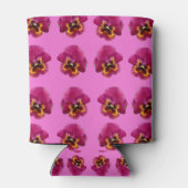 Roze Pansy Passion Pattern Blikjeskoeler (Achterkant)