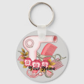 Roze Pansy Schoonheidsspecialiste Sleutelhanger (Voorkant)