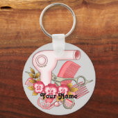Roze Pansy Schoonheidsspecialiste Sleutelhanger (Voorkant)