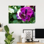 Roze Pansy Soft Sketch Poster (Thuiskantoor)