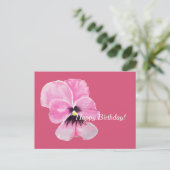 Roze Pansy Verjaardag Kaart (Staand voorkant)