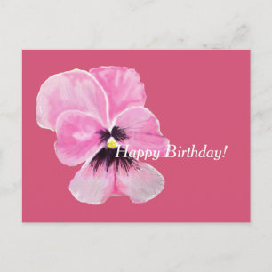 Roze Pansy Verjaardag Kaart
