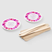 Roze pansy waterverf bruiloft programma fans handwaaier (Niet-gemonteerd)