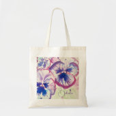 Roze Pansy Waterverf Schilderen Bloemen Art Meisje Tote Bag (Voorkant)