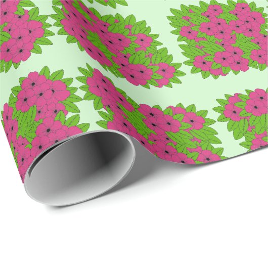 Roze Pansy Wrapping Papier (Rol Hoek)