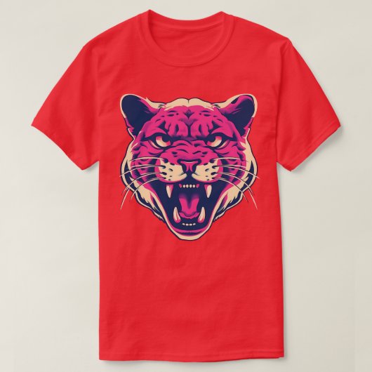 Roze Panter Gezicht T-shirt (Design voorkant)