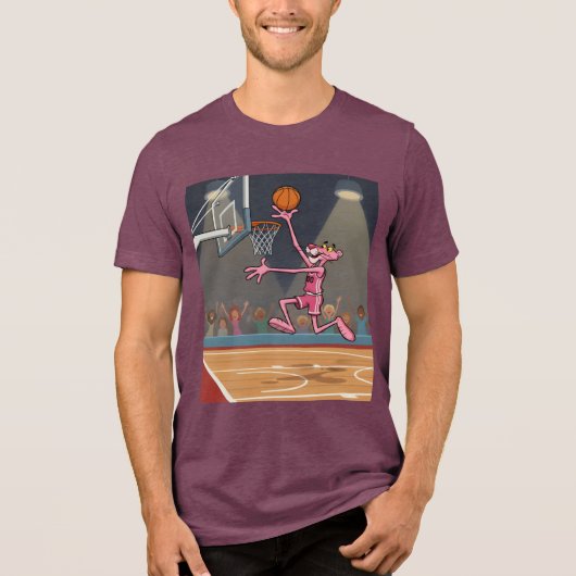 Roze Panter Slam Dunk Tri-Blend Shirt (Voorkant)