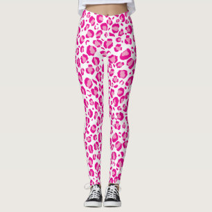 roze panterafdruk op aangepaste achtergrond leggings