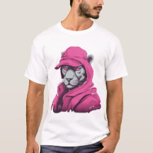 Roze pantherroze T-shirt