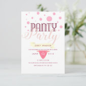 Roze Panty Party Uitnodiging (Staand voorkant)