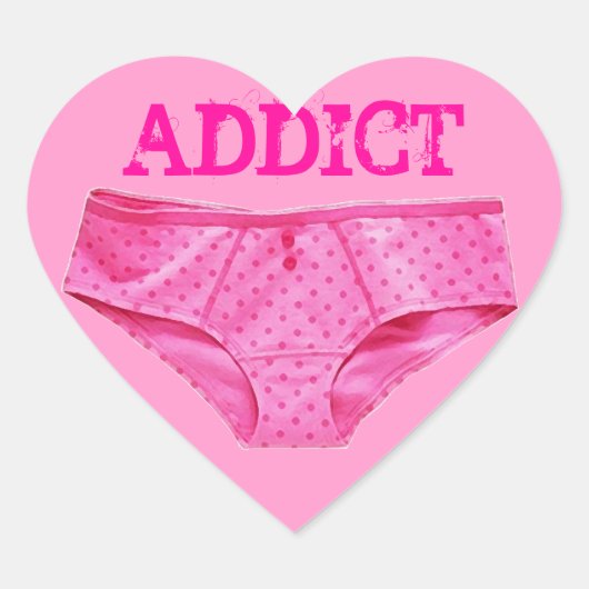 ROZE PANTY VERSLAAFDE (Hart Sticker) Hart Sticker (Voorkant)