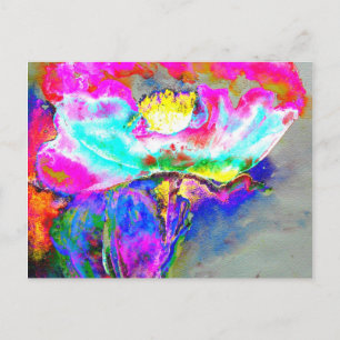 Roze papaver briefkaart