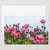 Roze papaver briefpapier (Voorkant / Achterkant)