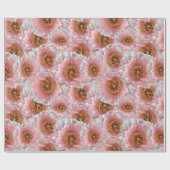 roze papaver cadeaupapier (Vlak)