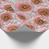 roze papaver cadeaupapier (Hoek)