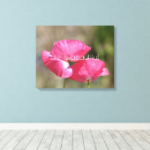 Roze papaver canvas afdruk (Insitu (Houten vloer))