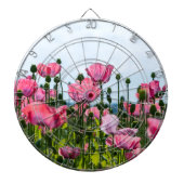 Roze papaver dartbord (Voorkant)