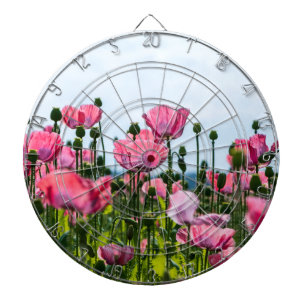 Roze papaver dartbord