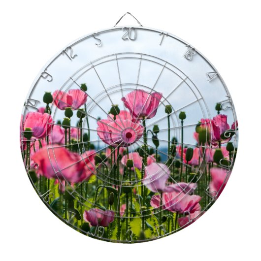 Roze papaver dartbord (Voorkant)