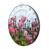 Roze papaver dartbord (Voorkant Rechts)