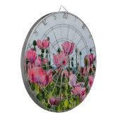 Roze papaver dartbord (Voorkant Links)