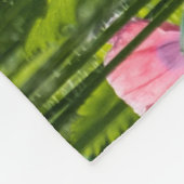 Roze papaver fleece deken (Hoek)
