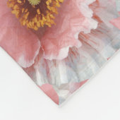 roze papaver fleece deken (Hoek)