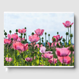 Roze papaver gastenboek